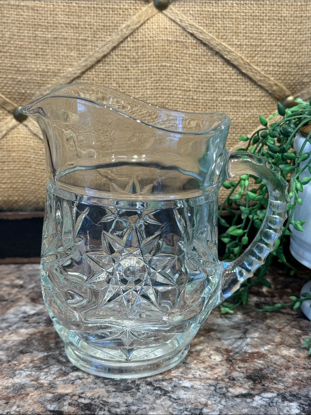 Vintage Anchor Hocking Glass Star Creamer - Classic Home Dining